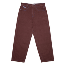 Afbeelding in Gallery-weergave laden, HODDLE - &quot;16 OUNCE&quot; DENIM PANTS (BROWN/BLUE STITCHING)
