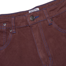 Afbeelding in Gallery-weergave laden, HODDLE - &quot;16 OUNCE&quot; DENIM PANTS (BROWN/BLUE STITCHING)
