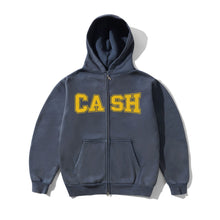 Afbeelding in Gallery-weergave laden, CASH ONLY - &quot;CAMPUS&quot; ZIP HOODIE (WASHED NAVY)
