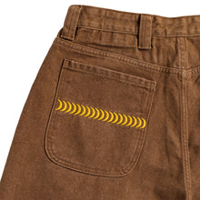 Afbeelding in Gallery-weergave laden, SPITFIRE WHEELS - &quot;BIGHEAD CUSTOM&quot; DENIM SHORTS (BROWN)
