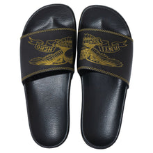 Afbeelding in Gallery-weergave laden, ANTI HERO - &quot;BASIC EAGLE&quot; SLIDE SANDALS (BLACK/GOLD)
