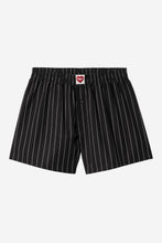 Afbeelding in Gallery-weergave laden, CARHARTT WIP - &quot;COTTON&quot; SEATON STRIPE BOXER SHORTS (BLACK)
